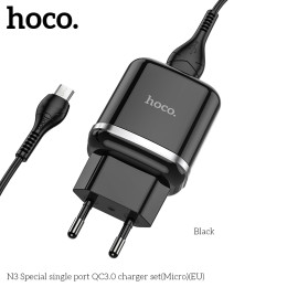 Адаптер мережевий Hoco Micro USB Cable Special FCP, AFC N3 |1USB, 18W/3A, QC3.0| (Safety Certified) Адаптер мережевий Hoco Micro USB Cable Special FCP, AFC N3 |1USB, 18W/3A, QC3.0| (Safety Certified)