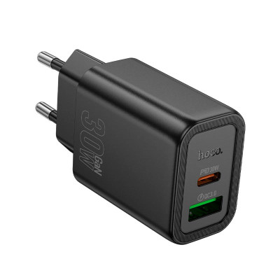 Адаптер мережевий HOCO Gentle charger N63 |1USB/1Type-C, 30W/3A, PD/QC|