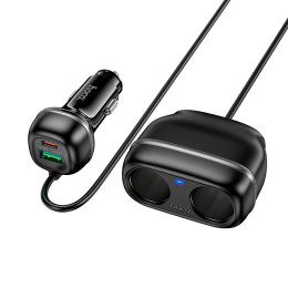 Адаптер автомобільний Hoco Rank dual port Car charger Z59 |1USB/1Type-C/2 port 240W cigarette lighter, PD30W/QC| Адаптер автомобільний Hoco Rank dual port Car charger Z59 |1USB/1Type-C/2 port 240W cigarette lighter, PD30W/QC|