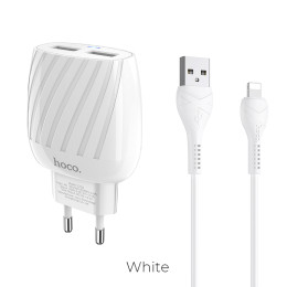 Адаптер мережевий Hoco Lightning Cable Max energy C78A |2USB, 2.4A| Адаптер мережевий Hoco Lightning Cable Max energy C78A |2USB, 2.4A|