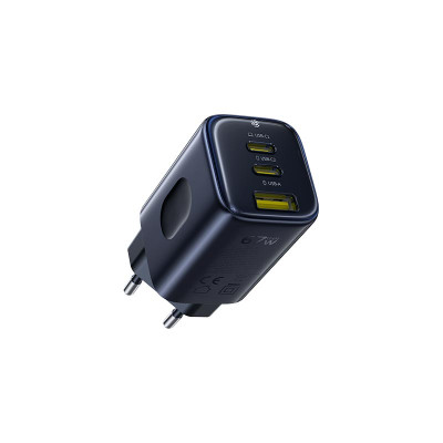Адаптер мережевий BASEUS PicoGo AE11 Fast Charger |1USB/2Type-C, 67W/3A, PD/QC|