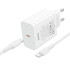 Адаптер мережевий HOCO C to C cable Source single port PD charger set C162A |1Type-C, 40W/3A, PD/QC|