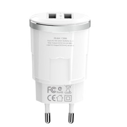 Адаптер мережевий Hoco Thunder C38A |2USB, 2.4A| Адаптер мережевий Hoco Thunder C38A |2USB, 2.4A|