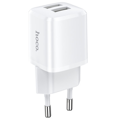 Адаптер мережевий HOCO Briar dual port charger N8 |2USB, 2.4A| (Safety Certified)