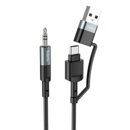 Кабель HOCO Type-C+USB 2-in-1 digital audio conversion cable UPA23 |1m, DAC|