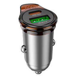 Адаптер автомобільний Hoco Rigorous dual port Car charger NZ16A |1USB/1Type-C, 43W/3A, PD25W/QC| Адаптер автомобільний Hoco Rigorous dual port Car charger NZ16A |1USB/1Type-C, 43W/3A, PD25W/QC|