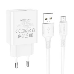 Адаптер мережевий BOROFONE Micro USB Cable Aspirer single port charger set BA74A |1USB, 2.1A| Адаптер мережевий BOROFONE Micro USB Cable Aspirer single port charger set BA74A |1USB, 2.1A|