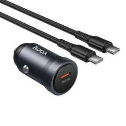 Адаптер автомобільний HOCO C to C cable Energy single port PD car charger Z62A |1Type-C, 30W/3A, PD/QC|