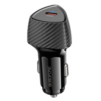 Адаптер автомобільний Borofone Solid single-port PD car charger BZ31B |1Type-C, 30W/3A, PD/QC|