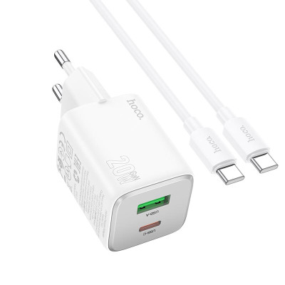 Адаптер мережевий Hoco Type-C to Type-C cable Almighty charger N41 |1USB/1Type-C, 20W/3A, PD/QC|