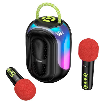 Акустика-караоке HOCO Cool RGB BT speaker with two microphones DS68 |BT6.0/TF, 5Wx2, 3h|