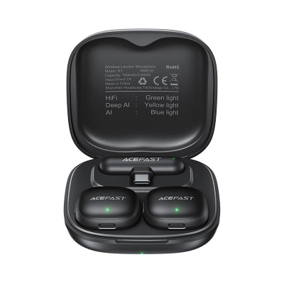 Мікрофон ACEFAST wireless lavalier microphones R1 |8/48h, AI Noice reduction, 50m, USB-C|