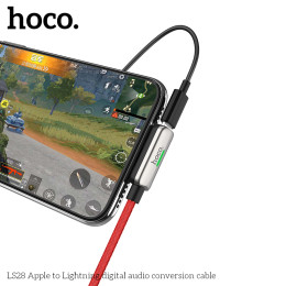 Перехідник HOCO 3-in-one Lightning cable to charging / Sync / Audio LS28 |0,22m, 2.4A| Перехідник HOCO 3-in-one Lightning cable to charging / Sync / Audio LS28 |0,22m, 2.4A|