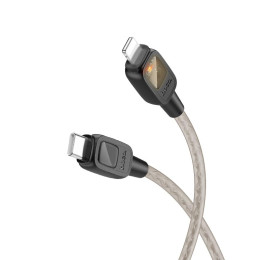 Кабель HOCO Stone PD silicone intelligent power-off charging data cable U124 |1m, 27W|