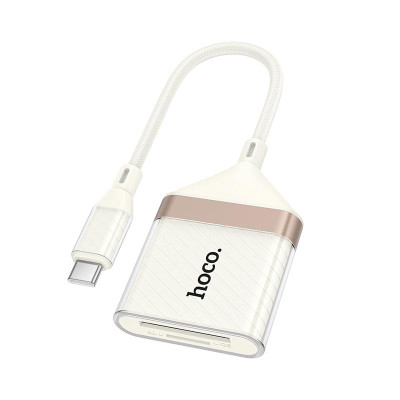 Перехідник HOCO Crystal Type-C 2-in-1 card reader UA40A |0,140m, 480Mbps, OTG 2TB Max|