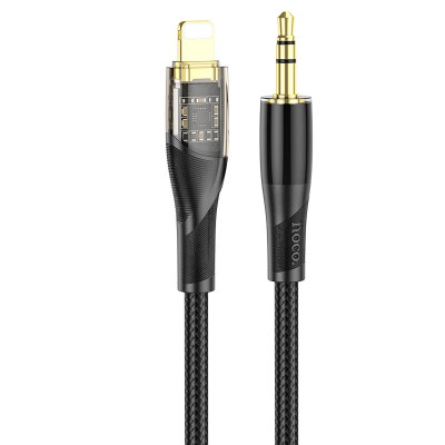Кабель HOCO 3.5 mm to lightning Transparent Discovery Edition Digital audio conversion cable UPA25 |1M|