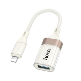 Перехідник HOCO Crystal Lightning male to USB female 2.0 adapter UA39 |0,125m, 480Mbps, OTG|