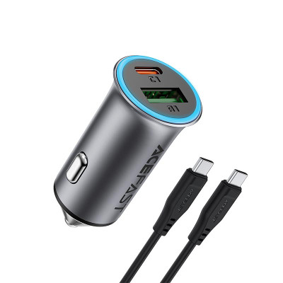 Адаптер автомобільний ACEFAST PD dual port metal car charger set (P5) B16 |1Type-C/1USB, PD/QC, 95W/3A|