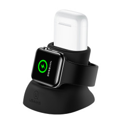 Підставка для зарядки USAMS 2in1 Silicon Charging Holder For Apple Watch And AirPods US-ZJ051