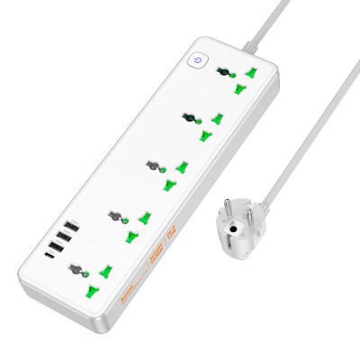 Подовжувач Hoco Talento 5-position socket AC13A |3USB/Type-C, 10A|