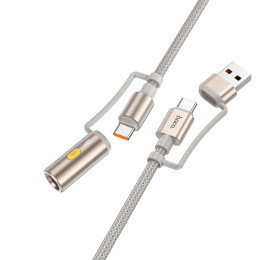 Кабель Hoco All-in-one charging data Cable USB / C to C / cigarette lighter U138 |1.2m, PD60W, 3A|