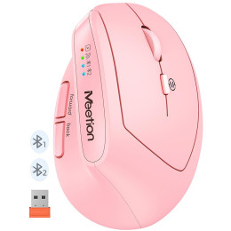 Миша MEETION 2.4 G+Bluetooth Office Vertical Mouse BTM008 |800-1200-1600-2400dpi, 400h, Type-C charging|