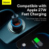 Адаптер автомобільний Baseus Golden Contactor Max Dual Fast Charger Car Charger |2USB, QC/PD, 60W/3A|