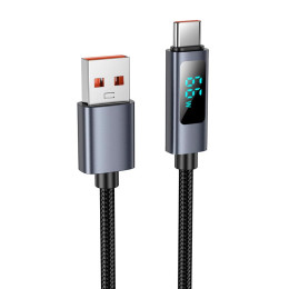 Кабель Hoco Type-C Favor 5A charging data cable with display X112 |1m, 5A| Кабель Hoco Type-C Favor 5A charging data cable with display X112 |1m, 5A|