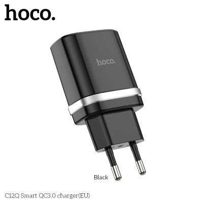 Адаптер мережевий Hoco Smart FCP / AFC C12Q |1USB, 3A, 18W, QC3.0|