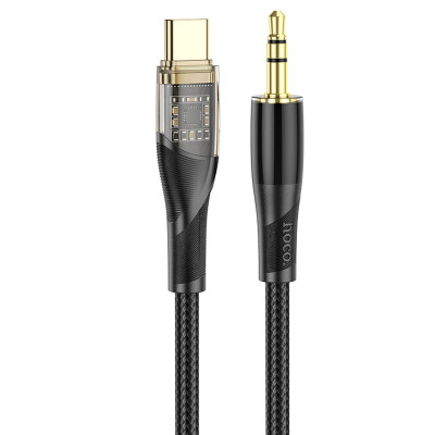Кабель HOCO 3.5 mm to Type-C Transparent Discovery Edition Digital audio conversion cable UPA25 |1M|