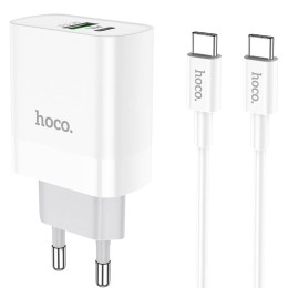 Адаптер мережевий HOCO Type-C to Type-C cable Rapido charger set C80A |1USB/1Type-C, QC/PD, 20W, 3A|
