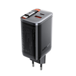 Адаптер мережевий ACEFAST PD GaN charger with retractable cable A111 |2USB-C/1USB-A, 67W/4.5A|
