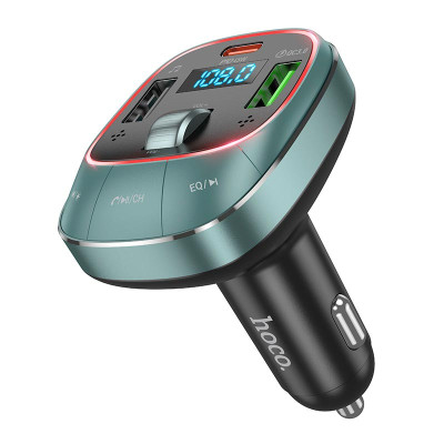 Адаптер автомобільний HOCO Pole BT FM transmitter E76 |2USB/1Type-C, 45W/3A, PD/QC|