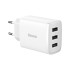 Адаптер мережевий Baseus Compact Charger 3U 17W EU |3USB, QC, 3.4A| (CCXJ020102)