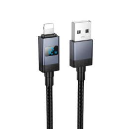 Кабель HOCO Lightning Generous charging data cable with display X118 |1m, 2.4A|