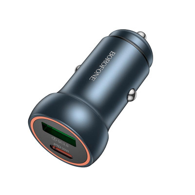 Адаптер автомобільний Borofone Fresh PD car charger BZ32A |1Type-C/1USB, 30W/3A, PD/QC|