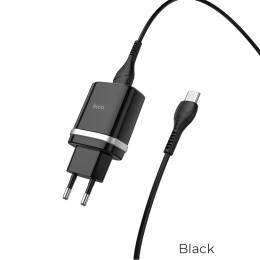 Адаптер мережевий HOCO Type-C cable Smart FCP/AFC C12Q |1USB, 3A, 18W, QC3.0|