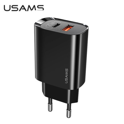 Адаптер мережевий USAMS T35 Fast Charger US-CC121 |1USB/1Type-C, 20W, PD3.0/QC|