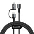 Кабель BASEUS Combo twins 2 in 1 Cable Type-C to Type-c / Lightning |1M, 60W (20V 3A) + 18W (9V 2A)| (CATLYW-H01)