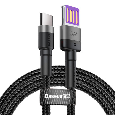 Кабель BASEUS Type-C Cafule HW Quick Charging Data Cable USB Double-sided Blind Interpolation |5A, 40W, 1M| (CATKLF-P91)