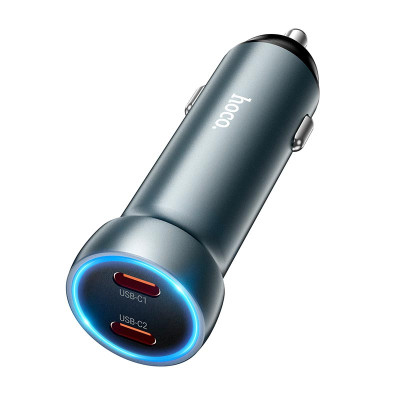 Адаптер автомобільний Hoco Prosperous (2C) Car charger Z54B |2Type-C, PD/QC, 60W/3A|