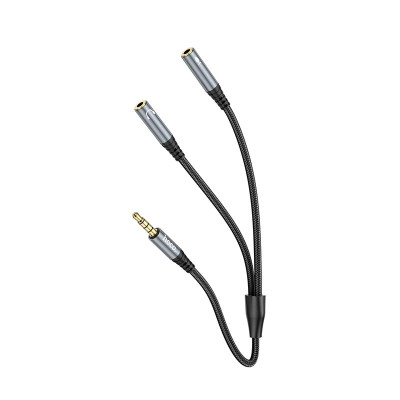 Кабель HOCO 2-in-1 3.5 headset audio adapter Cable UPA21 (male to 2female) |0.25M|