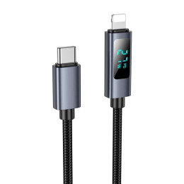 Кабель Hoco Type-C to Lightning Favor PD charging data cable with display X112 |27W|