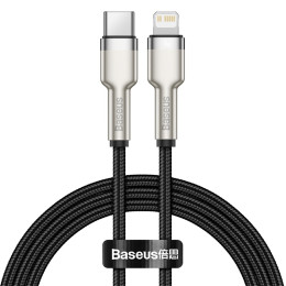 Кабель BASEUS Type-C to Lightning Cafule Series Metal Data Cable |1M, 20W, PD| (CATLJK-A05) Кабель BASEUS Type-C to Lightning Cafule Series Metal Data Cable |1M, 20W, PD| (CATLJK-A05)