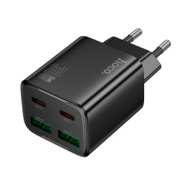 Адаптер мережевий HOCO Fundador four-port charger set N56 |2USB/2Type-C, 30W/3A, PD/QC| Адаптер мережевий HOCO Fundador four-port charger set N56 |2USB/2Type-C, 30W/3A, PD/QC|