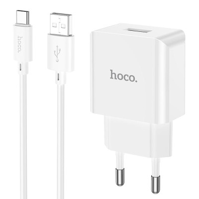 Адаптер мережевий HOCO Type-C Cable Leisure single port charger C106A |1USB, 10.5W/2.1A|