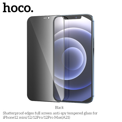 Захисне скло HOCO Shatterproof edges full screen anti-spy tempered glas для iPhone 12 Mini 5.4 "(A21)