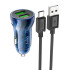 Адаптер автомобільний Hoco Type-C cable Transparent Discovery Edition dual port Z47 |2USB, QC, 3A|