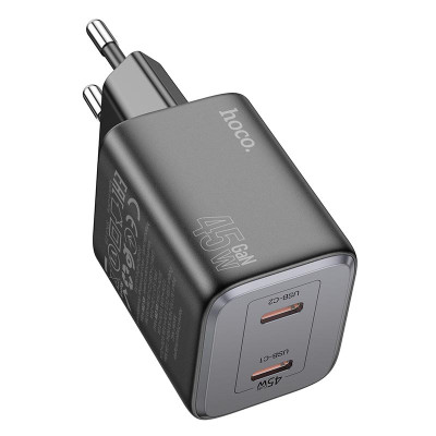 Адаптер мережевий Hoco Elogiado dual-port charger N42 |2Type-C, 45W/3A, PD/QC|