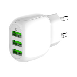 Адаптер мережевий LDNIO Micro USB Cable A3315 |3USB, 3.1A|